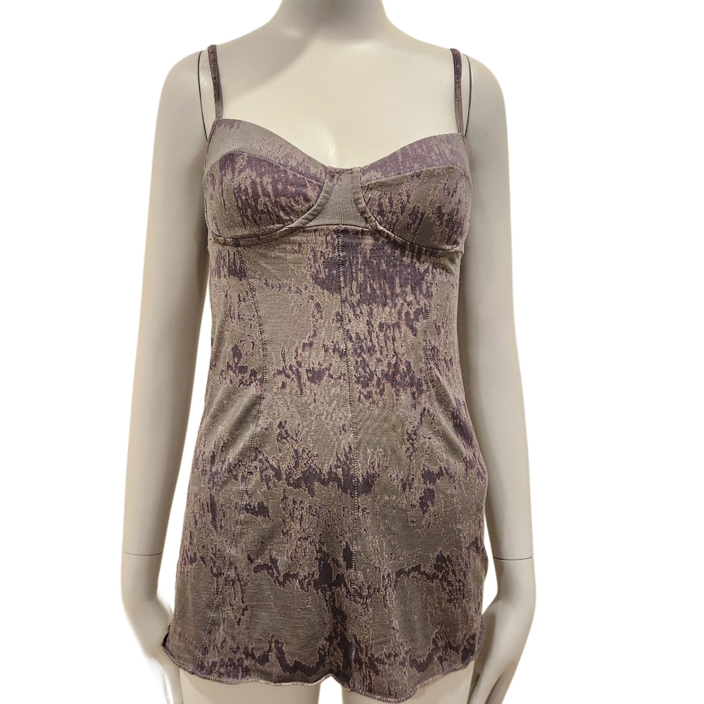 XS Aritzia Wilfred Supima Moda Barre Bustier Tank Top - Grey/Purple - Picture 5 of 9